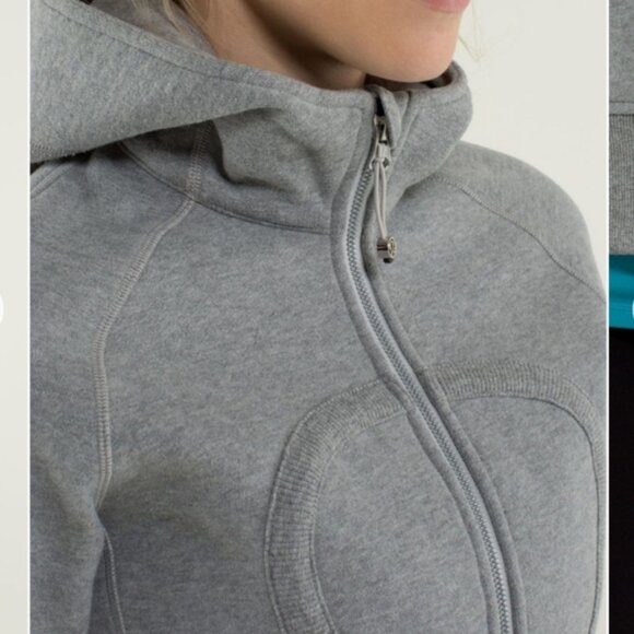Lululemon Scuba Hoodie (Lined Hood)Heathered light Grey - Picture 3 of 12